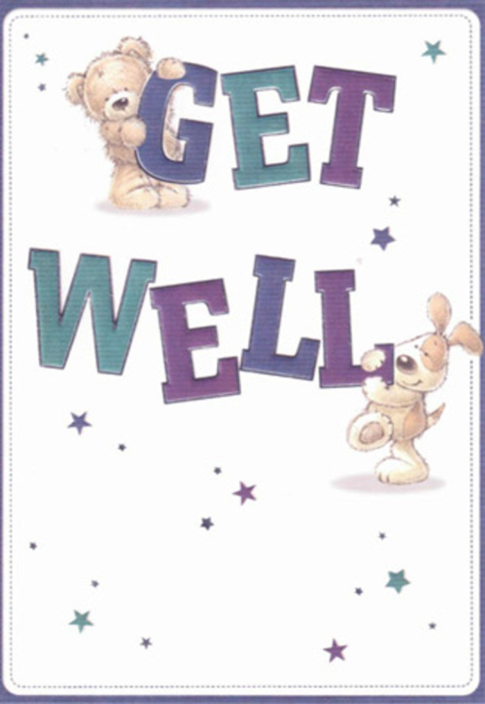 A celebration of gentle support unfolds in this get well card, where the enchanting pairing of a snuggly bear and a floppy-eared puppy takes centre stage. Playful stars swirl around them, scattering good wishes like petals in the spring breeze along Lambeth's riverside paths. Large, confident letters shaded in hues of purple and aqua root the design in joyful reassurance, while soft brushstrokes give texture and dimension, inviting the mind to imagine the bear's fluffy embrace or the puppy's velvety ears. The scene is light and buoyant-just like sharing a bouquet with someone in a quiet corner of Archbishop's Park. Sending this card feels akin to presenting a thoughtfully gathered Lambeth arrangement: each illustrated detail crafted with the intention of nurturing, soothing, and expressing genuine care. It is perfectly suited for any recipient, young or old, and delivers not just a message but an atmosphere of healing that's uniquely at home within the warmth of the Lambeth community.